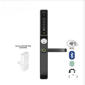Lockly Guard™ Defender 238LM Doorman Edition – Smart Retrofit Lever for Glass & Aluminum Storefront Doors